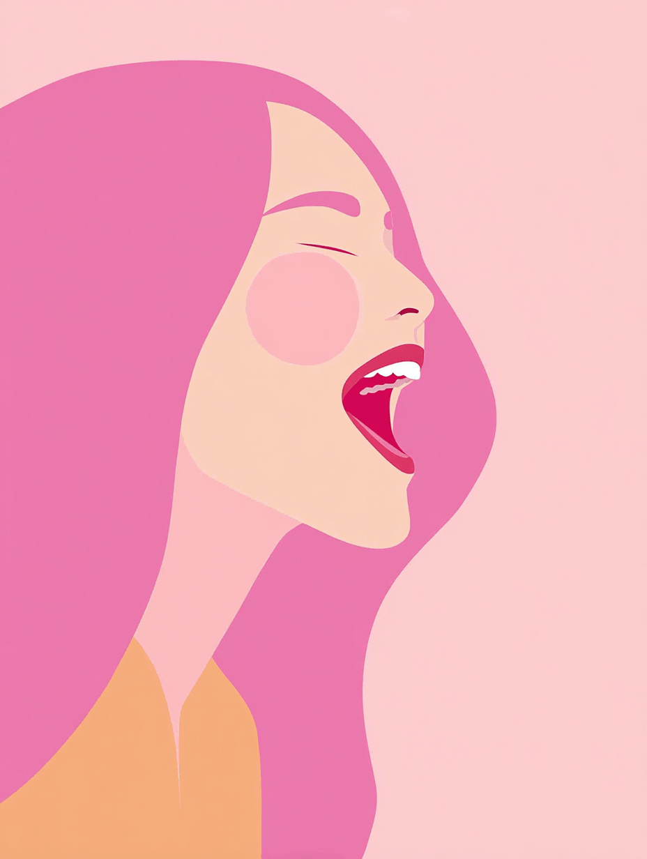 Ilustracion cercana del rostro de una adolescente sonriendo